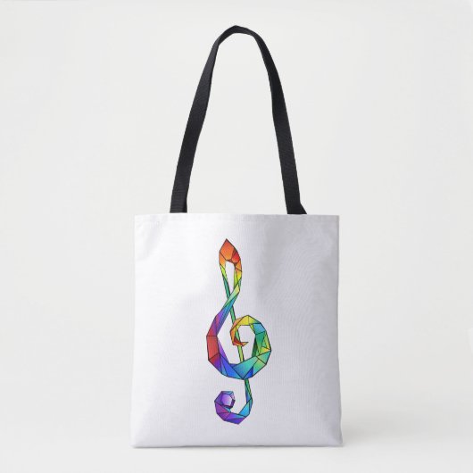 Regenboog Muzikale Sleutel discant sleutel Tote Bag (Voorkant)