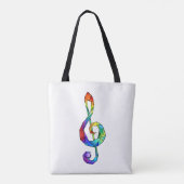 Regenboog Muzikale Sleutel discant sleutel Tote Bag (Achterkant)