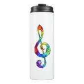 Regenboog Muzikale Sleutel Thermosbeker (Voorkant)