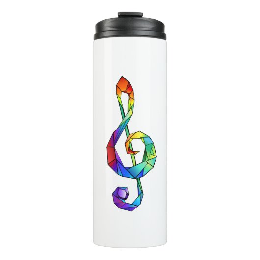 Regenboog Muzikale Sleutel Thermosbeker (Voorkant)