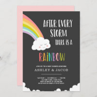 Regenboog na een uitnodiging tot Baby shower voor 