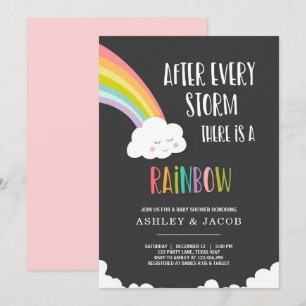 Regenboog na een uitnodiging tot Baby shower voor