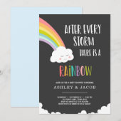 Regenboog na een uitnodiging tot het Baby shower v (Voorkant / Achterkant)