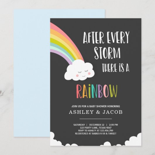 Regenboog na een uitnodiging tot het Baby shower v (Voorkant / Achterkant)