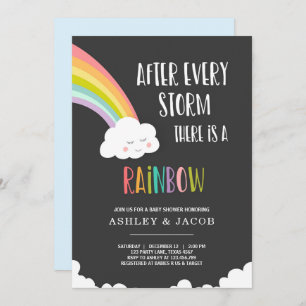 Regenboog na een uitnodiging tot het Baby shower v