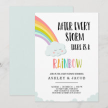 Regenboog na een uitnodiging tot het Baby shower v