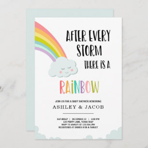 Regenboog na een uitnodiging tot het Baby shower v