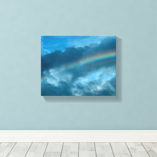 Regenboog na het Storm" Canvas Afdruk (Insitu (Houten vloer))