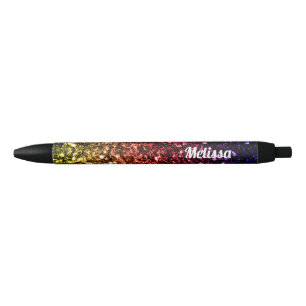 Regenboog namaak glitters glinsteren Personaliseer Zwarte Inkt Pen