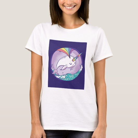 Regenboog Narwal T-shirt (Voorkant)