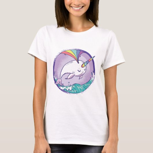 Regenboog Narwal T-shirt (Voorkant)