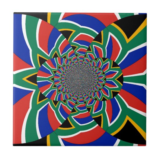 Regenboog Natie: Levendig Zuid-Afrika Kunstprint Tegeltje (Voorkant)