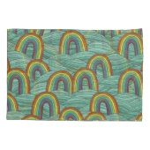 Regenboog Natuur: Handgetekende compositie Kussensloop (Achterkant)