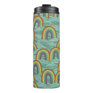 Regenboog Natuur: Handgetekende compositie Thermosbeker