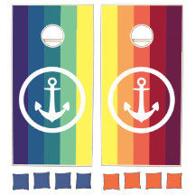 Regenboog nautisch anker cornhole