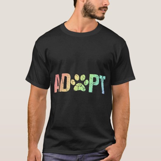 regenboog neemt een hond-redding voor adoptie aan t-shirt (Voorkant)