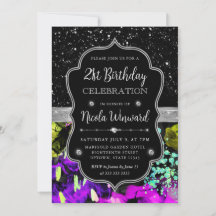 Regenboog Neon Abstract Glitter 21e Verjaardag