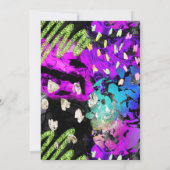 Regenboog Neon Abstract Glitter Lijst Sweet 16 Kaart (Achterkant)