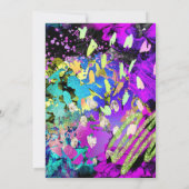 Regenboog Neon Abstract Glitter Sweet 16 Kaart (Achterkant)