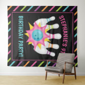 Regenboog Neon Bowling Verjaardagsfeest Foto Achte Wandkleed (In Situ (horizontaal))