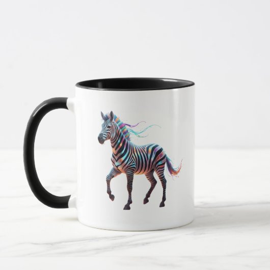 Regenboog Neon Fantasy Zebra Mok (Links)