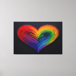 Regenboog Neon Gequilte Hart Poster Canvas Afdruk