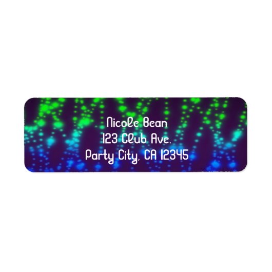Regenboog Neon Glow Lights Sparkle Verjaardagsfees Etiket (Voorkant)