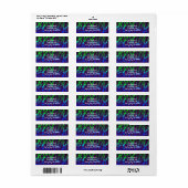 Regenboog Neon Glow Lights Sparkle Verjaardagsfees Etiket (Full Sheet)