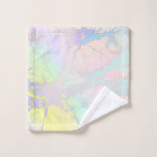 Regenboog Neon Iriserend Metallic Glitter Marmer Bad Handdoek (Wasdoekje)