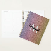 Regenboog nep glinsterend patroon initiaal planner (Display)
