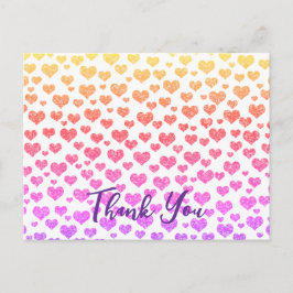 Regenboog nep glinsterende harten heldere kleurrij briefkaart