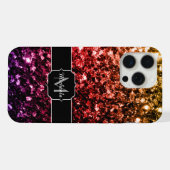 Regenboog nepschittertjes glitters bling Monogram iPhone Hoesje (Achterkant horizontaal)