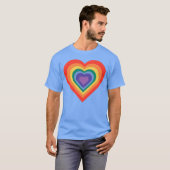 Regenboog Nestelend Hart retro T-shirt (Voorkant volledig)