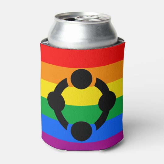 Regenboog Niche Pride Vlag Blikjeskoeler (Blikje Voorkant)