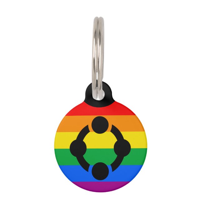 Regenboog Niche Pride Vlag Huisdierpenning (Voorkant)
