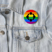 Regenboog Niche Pride Vlag Ronde Button 5,7 Cm (In situ)