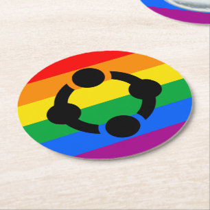 Regenboog Niche Pride Vlag Ronde Kartonnen Onderzetter