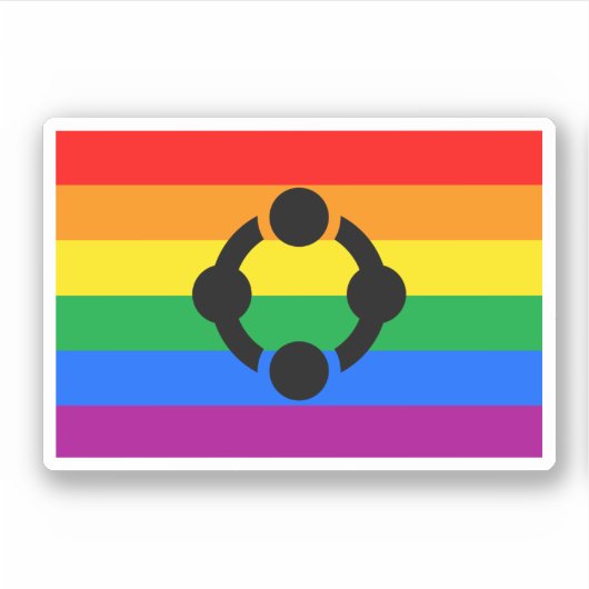 Regenboog Niche Pride Vlag Sticker (Voorkant)