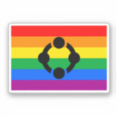 Regenboog Niche Pride Vlag Sticker (Voorkant)