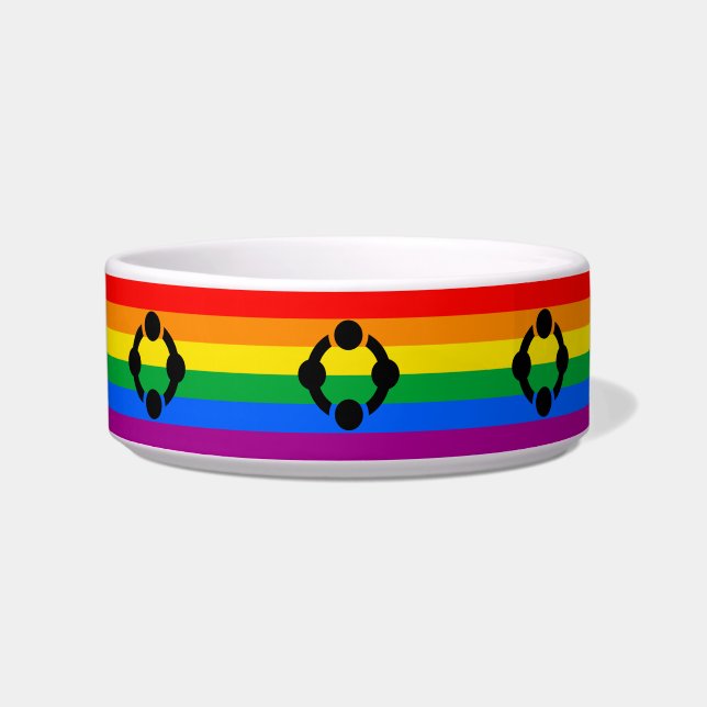 Regenboog Niche Pride Vlag Voerbakje (Voorkant)