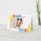 Regenboog Nieuwe Echtelingen Foto Modern Net Getro Aankondiging (Voorkant)