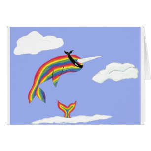 Regenboog Ninja Narwhal die vliegt