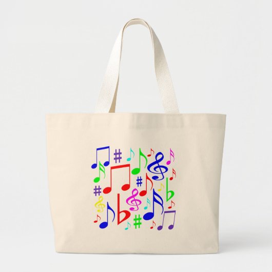 regenboog noteren grote tote bag (Voorkant)