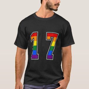 Regenboog nummer 17 Team Junior genummerd uniform T-shirt