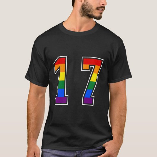 Regenboog nummer 17 Team Junior genummerd uniform T-shirt (Voorkant)