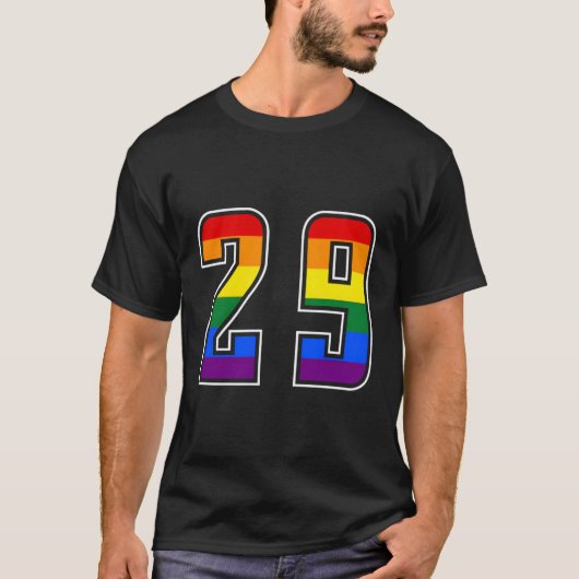 Regenboog Nummer 29 Team Junior Genummerd Uniform T-shirt (Voorkant)