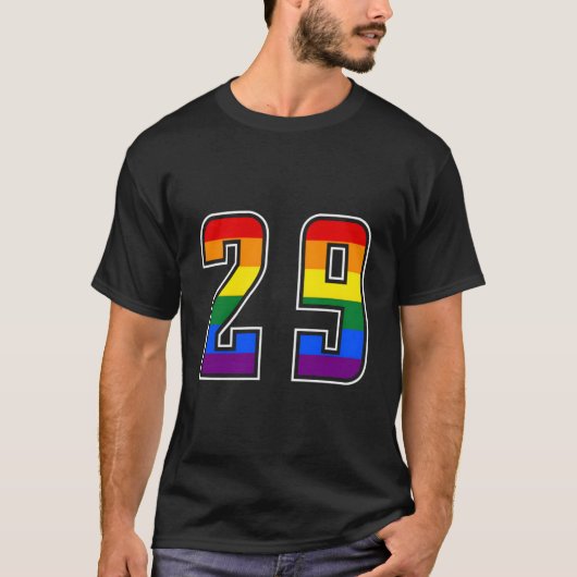 Regenboog Nummer 29 Team Junior Genummerd Uniform T-shirt (Voorkant)