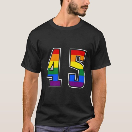 Regenboog Nummer 45 Team Junior Genummerd Uniform T-shirt (Voorkant)