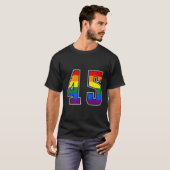 Regenboog Nummer 45 Team Junior Genummerd Uniform T-shirt (Voorkant volledig)