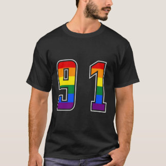 Regenboog nummer 91 Team Junior genummerd uniform T-shirt